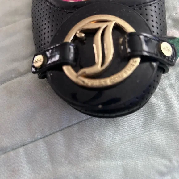 LNWOT Juicy Couture black / gold ballet style flats. - Picture 2 of 4